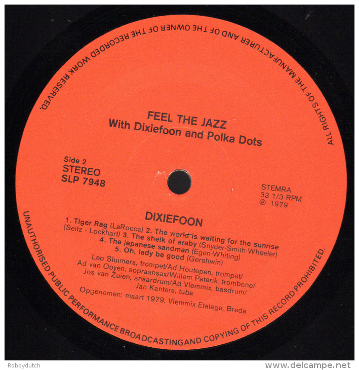 * LP *  FEEL THE JAZZ Vol.2 - WITH DIXIEFOON AND POLKA DOTS (Holland 1979) - Jazz
