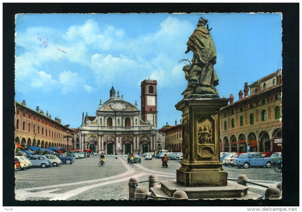 T1927 CARTOLINA VIGEVANO PIAZZA DUCALE E DUOMO - Vigevano