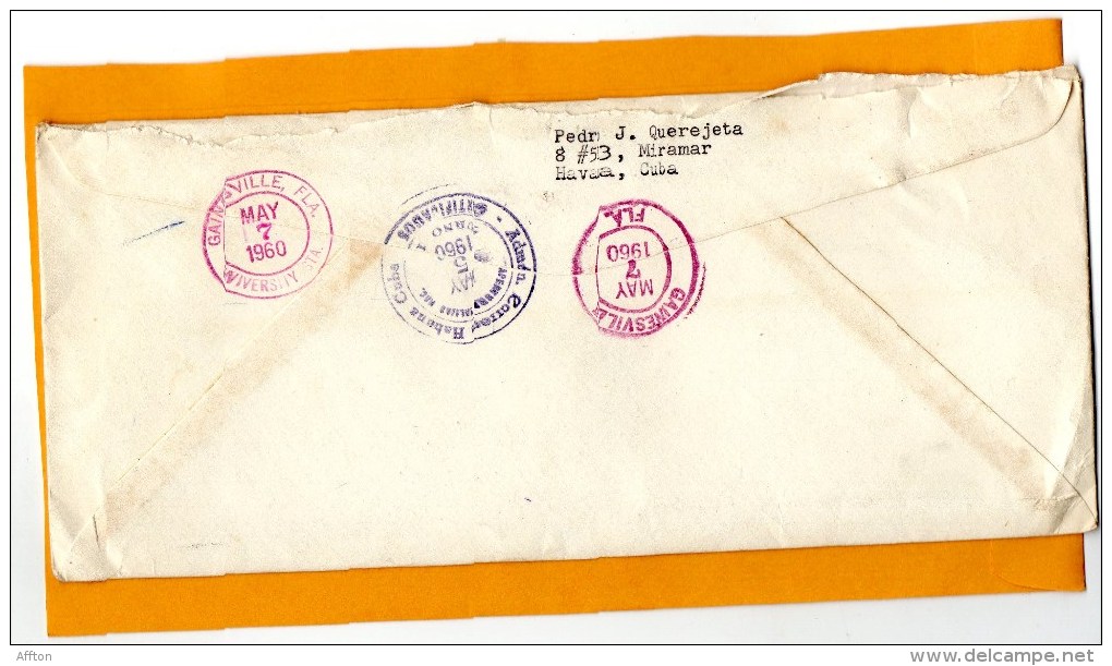 Cuba 1960 Registered Cover Mailed To USA - Storia Postale