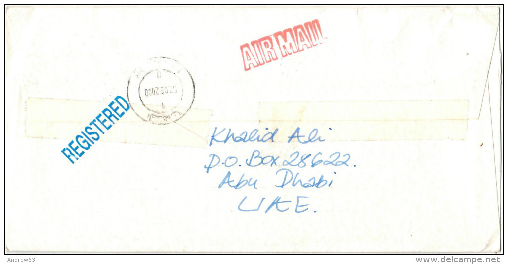 U.A.E. - UAE - Emirati Arabi Uniti - ABU DHABI - 2000 - Air Mail Registered - 6 Stamps - Viaggiata Per Elmhurst, USA - Abu Dhabi