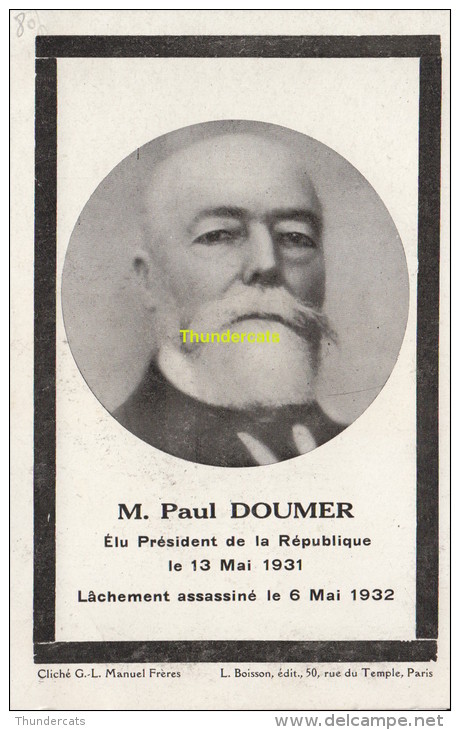CPA M PAUL DOUMER ELU PRESIDENT DE LA REPUBLIQUE - Politieke En Militaire Mannen