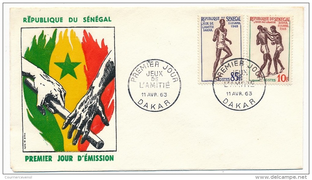 SENEGAL - 3 FDC - Jeux De L'Amitié DAKAR - 11 Avril 1963 - Senegal (1960-...)