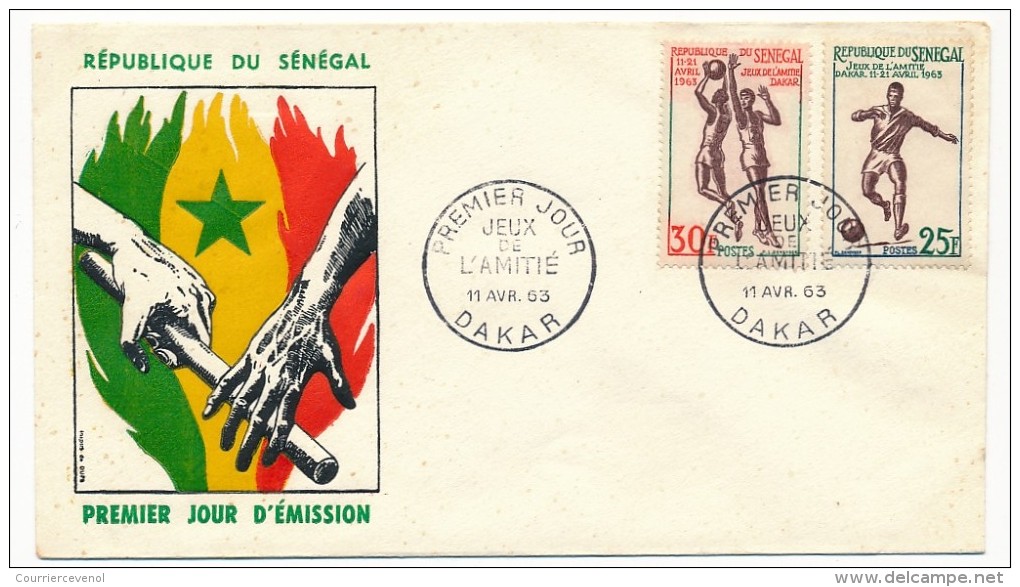 SENEGAL - 3 FDC - Jeux De L'Amitié DAKAR - 11 Avril 1963 - Sénégal (1960-...)