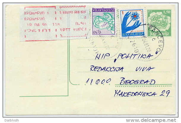 YUGOSLAVIA 1991 1.50d Stationery Card With Serbia Cancer Week Charity Stamp. - Liefdadigheid