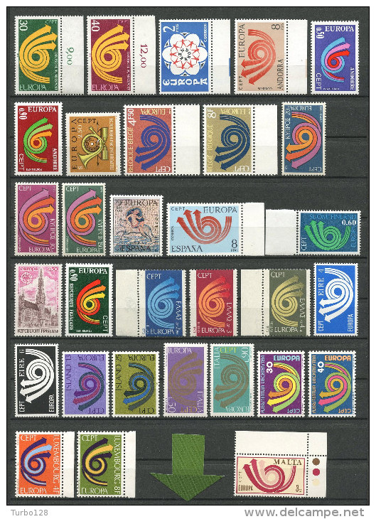 EUROPA 1973 Année Complète 2 Scans ** Neufs = MNH  LUXE Cote 137 € Full Year Jahrgang Ano Completo - Komplette Jahrgänge