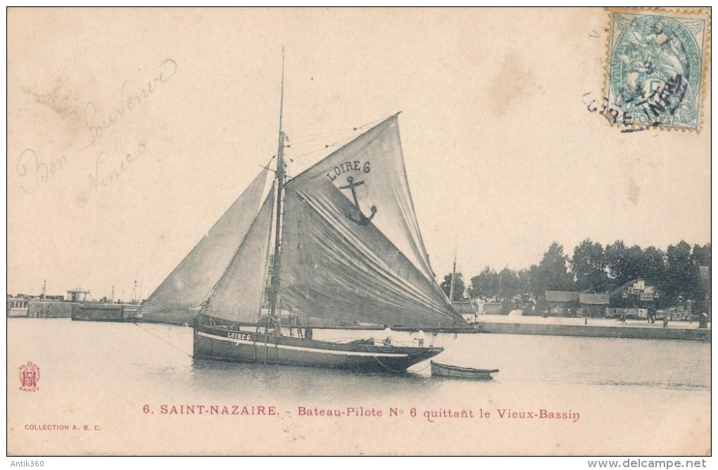CPA 44 SAINT NAZAIRE - Bateau Pilote N°6 Quittant Le Vieux-Bassin - 1904 - Saint Nazaire