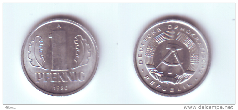 Germany DDR 1 Pfennig 1980 A - 1 Pfennig