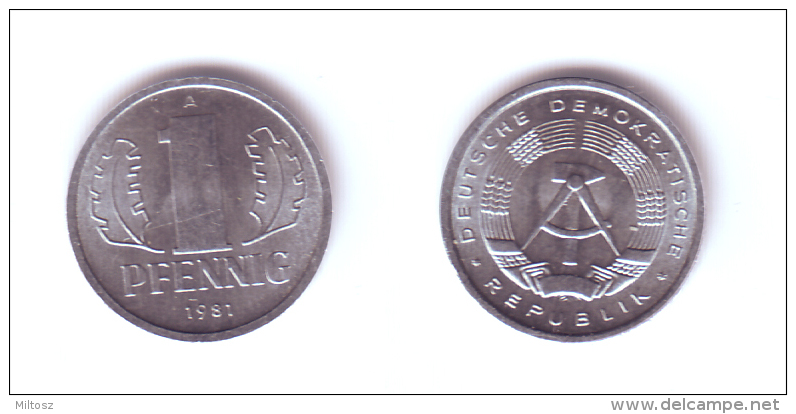 Germany DDR 1 Pfennig 1981 A - 1 Pfennig