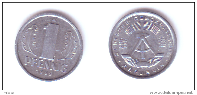 Germany DDR 1 Pfennig 1989 A - 1 Pfennig