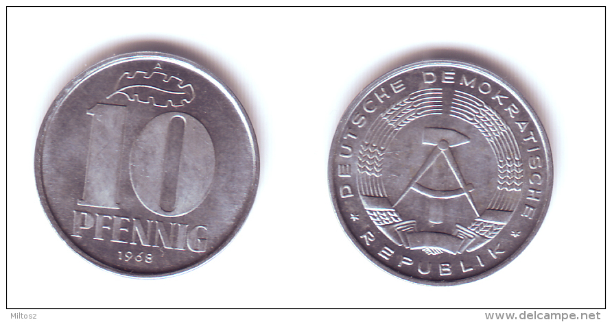 Germany DDR 10 Pfennig 1968 A - 10 Pfennig