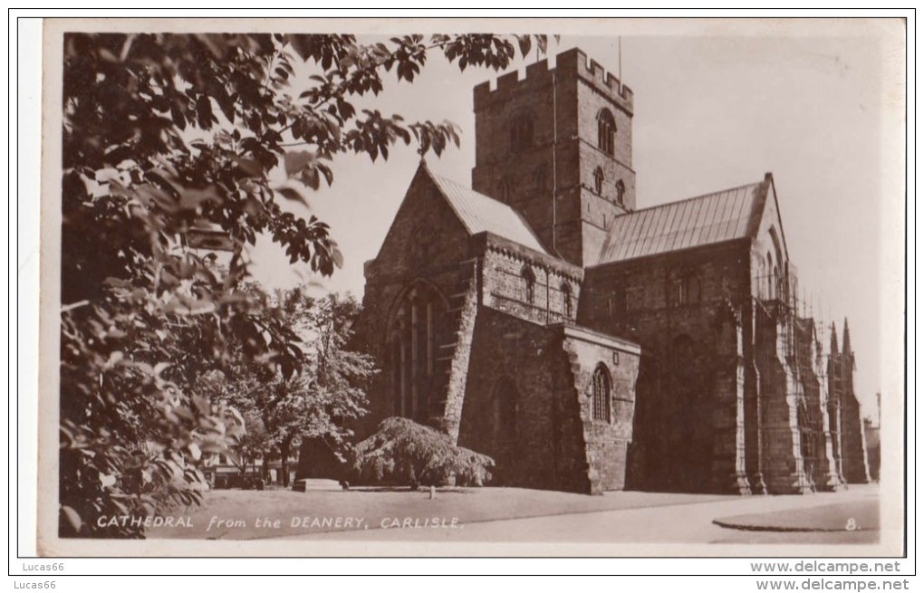 POSTCARD 1948 CARLISLE CATHEDRAL FROM THE DEANERY - Carlisle