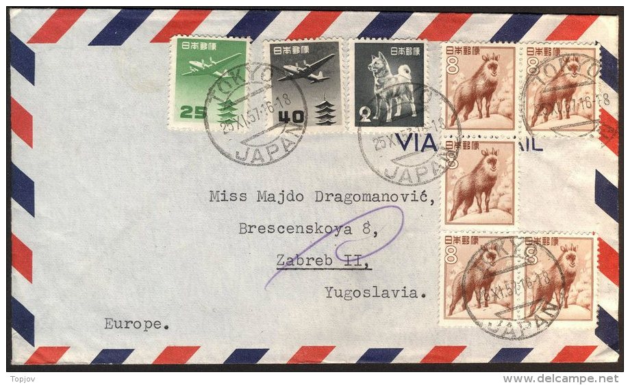 JAPAN - NIPPON - AIRMAIL  Letter To Yugoslavia - 1957 - Brieven En Documenten