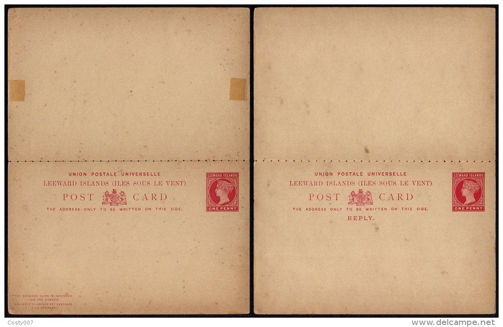 Leeward Islands - Postal History Rare Old Postal Stationery + Reply UNUSED DB.193 - Leeward  Islands