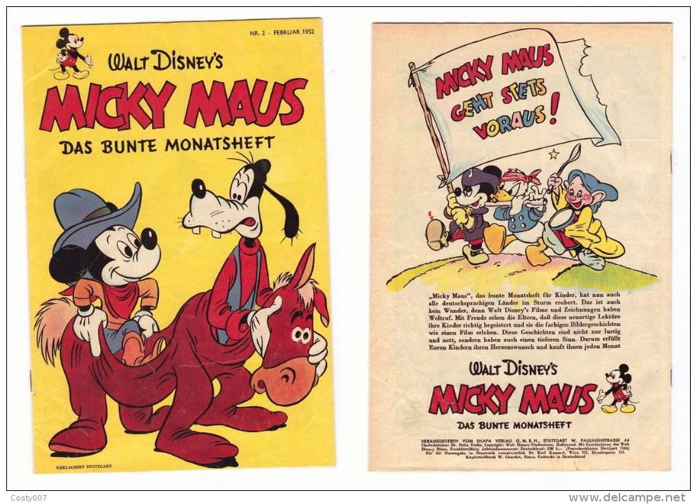 Walt Disney's 1952 Mickey Mouse Feb. No.2 German Language 16 Colour Pages - Walt Disney