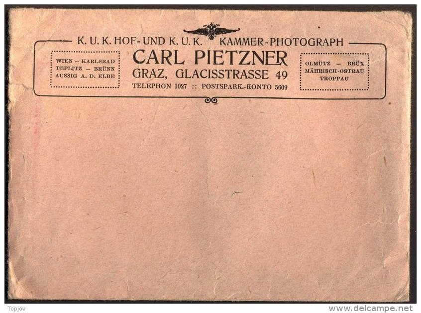 AUSTRIA - K.u.K. KAMER - PHOTOGRAPH - CARL PIETZNER - GRAZ - Orginal Oggice Cover - Briefe U. Dokumente