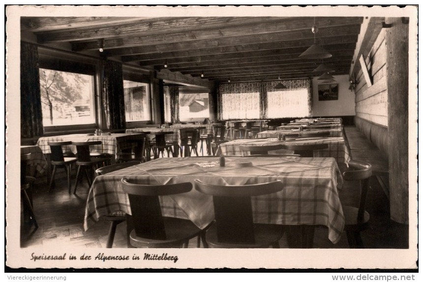 ! Alte Ansichtskarte Speisesaal In Der Alpenrose In Mittelberg, Kleinwalsertal, Vorarlberg, 1937 - Kleinwalsertal