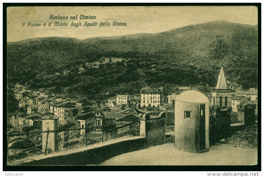 SORIANO NEL CIMINO - VITERBO - INIZI 900 - IL PAESE E IL MONTE DAGLI SPALTIDELLA ROCCA - Viterbo