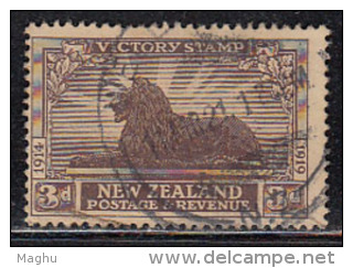 New Zealand Used 3d Victory Series, 1920, Lion Animal - Used Stamps
