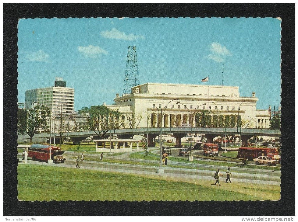 Philippines Picture Postcard Post Office & Overpass View Card - Philippines