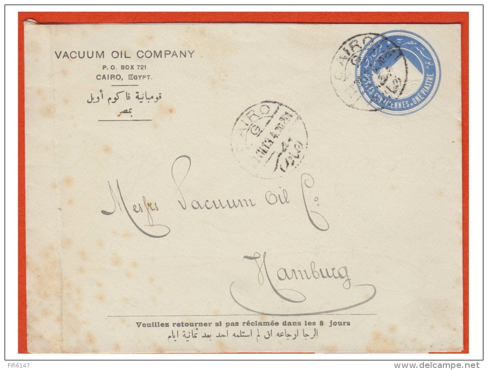 ### EGYPTE ### DEUX LETTRES A DESTINATION DE HAMBOURG ### PORT SAÏD ET LE CAIRE - 1866-1914 Khedivate Of Egypt