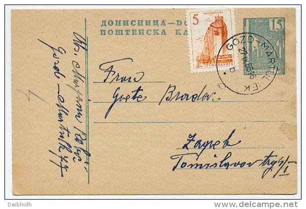 YUGOSLAVIA 1964 Buildings 15 (d) Postal Stationery Card, Used.  Michel P163 I - Postwaardestukken
