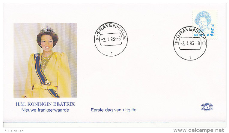 DC-0352 FDC 1993 - KONINGIN BEATRIX - 90 CENT OP PRIVÉ-COVER - FDC