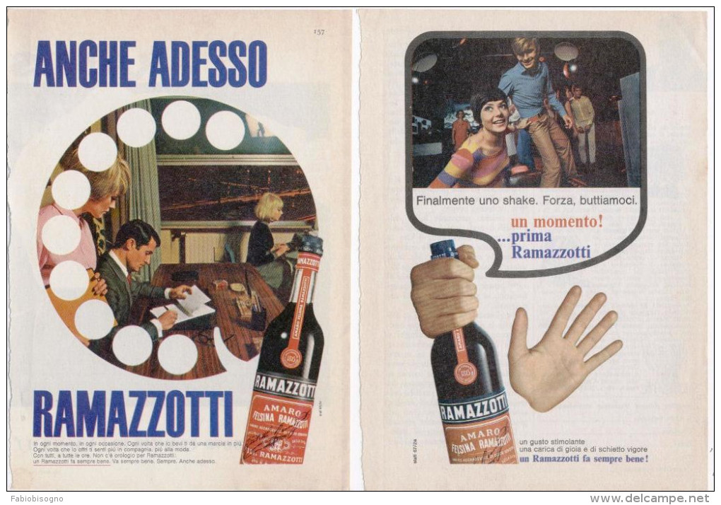 1967/8 -  Amaro RAMAZZOTTI  -  7  Pagine Pubblicità Cm. 13 X 18 - Manifesti