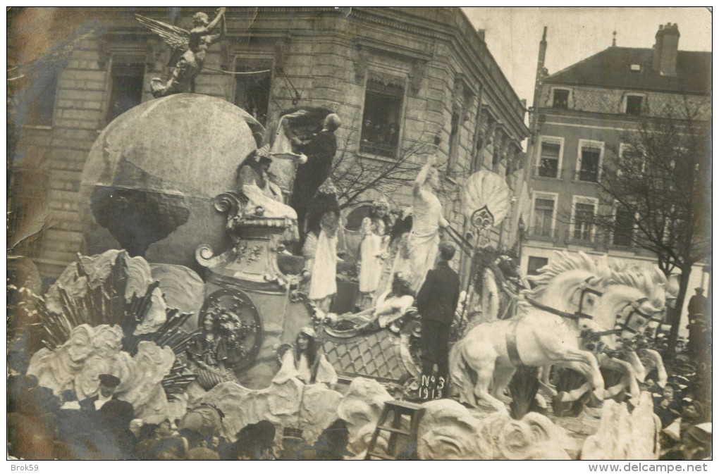 71 CHALON SUR SAONE - BELLE CARTE PHOTO DU CARNAVAL -  CHAR FLEURI - GLOBE - Chalon Sur Saone