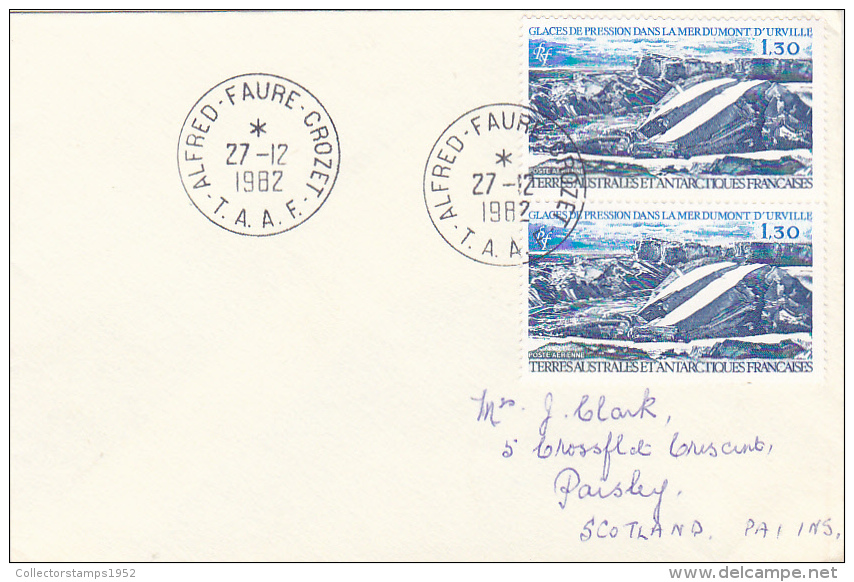 2881A ALFRED FAURE CROZET T.A.A.F, COVER, 1982, AUSTRALIAN ANTARCTIC TERRITORY - Lettres & Documents