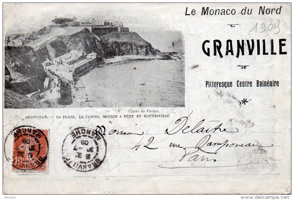 Dépliant  3 Volets -  Le Monaco Du Nord -  GRANVILLE   Pittoresque Centre Balnéaire  (50)   1909 - Granville