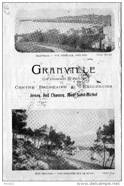 Dépliant  3 Volets -  Le Monaco Du Nord -  GRANVILLE   Pittoresque Centre Balnéaire  (50)   1909 - Granville