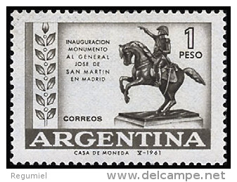 Argentina 0644 ** Foto Estandar. 1961 - Neufs