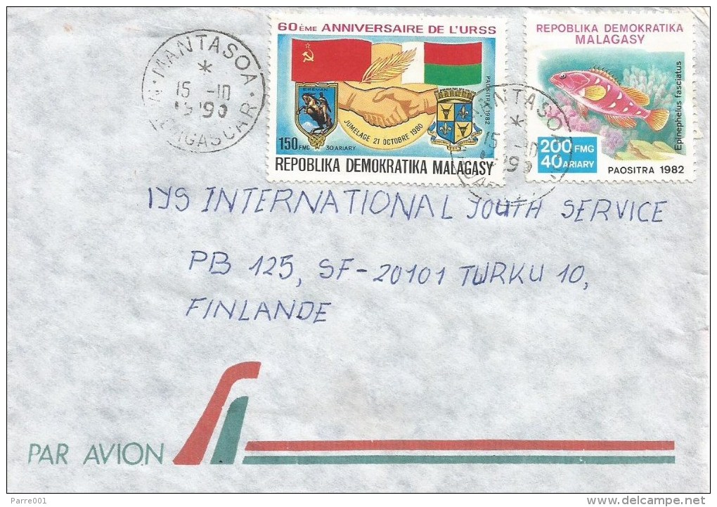 Madagascar 1990 Mantasoa Armenia Erevan Jumelage Fish Cover - Madagascar (1960-...)