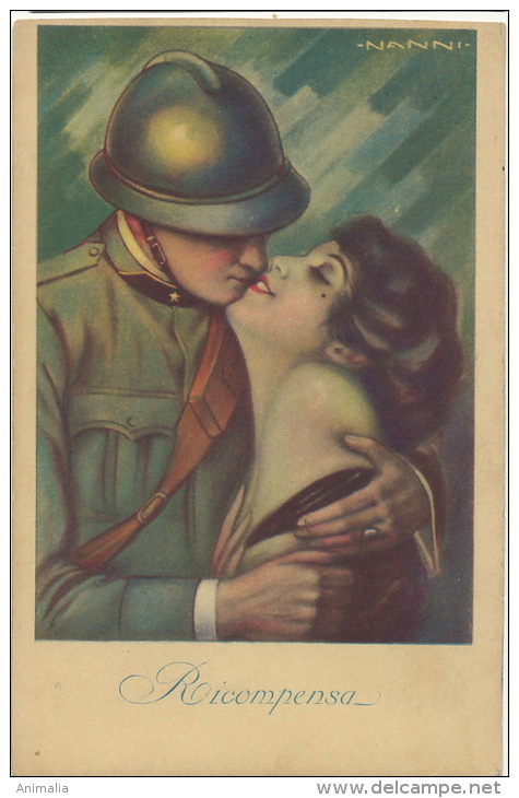 Nanni Ricompensa Recompense Soldat Embrassant Une Femme Sur La Bouche Erotisme Tres Belle - Nanni