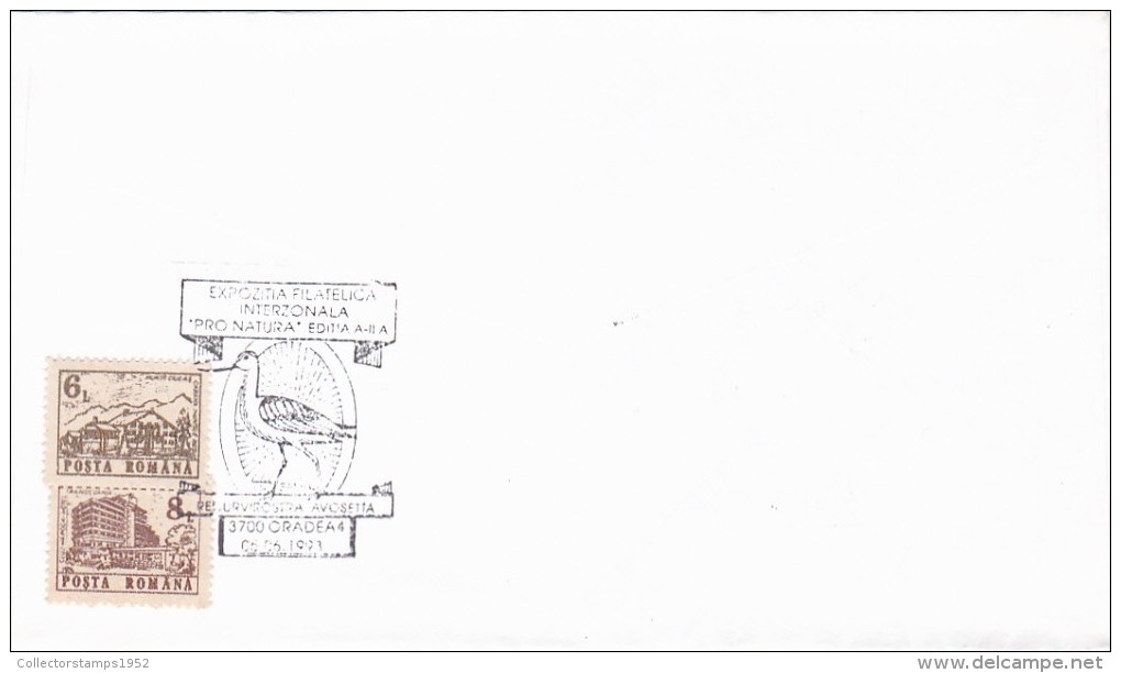 2957A  BIRDS RECURVIROSTRA AVOSETTA,1993 SPECIAL COVER STAMPS OBLITERATION CONCORDANTE ROMANIA. - Marine Web-footed Birds