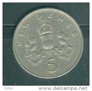 Grande-Bretagne 5 NEW Pence 1968- Pia9712 - 5 Pence & 5 New Pence