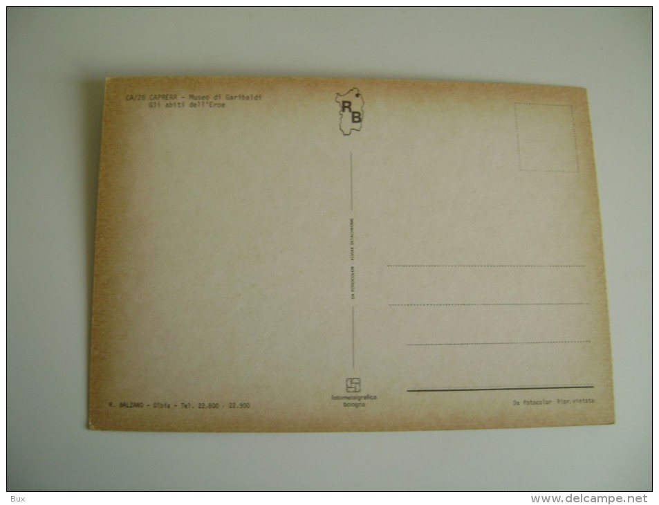 CAPRERA   ABITO  DIVISA  DI     GARIBALDI  SASSARI  SARDEGNA   NON      VIAGGIATA  COME DA FOTO - Sassari