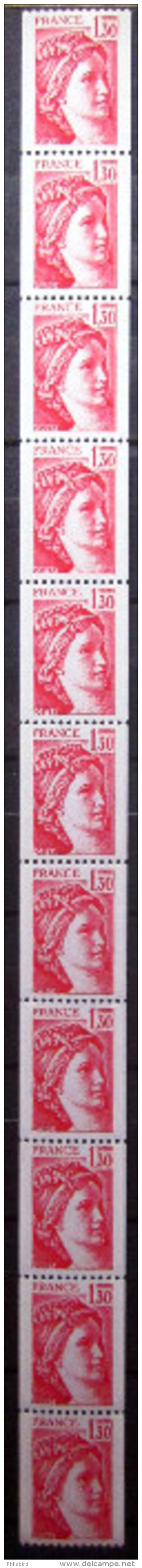 FRANCE            ROULETTE  74  (11 Timbres)            NEUF** - Coil Stamps