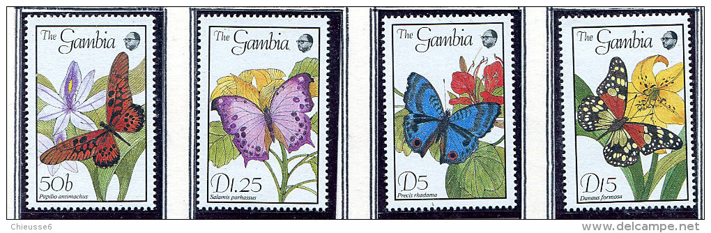 (cl 32 - P17) Gambie** N° 785 à 788  - Papillons - Gambia (1965-...)