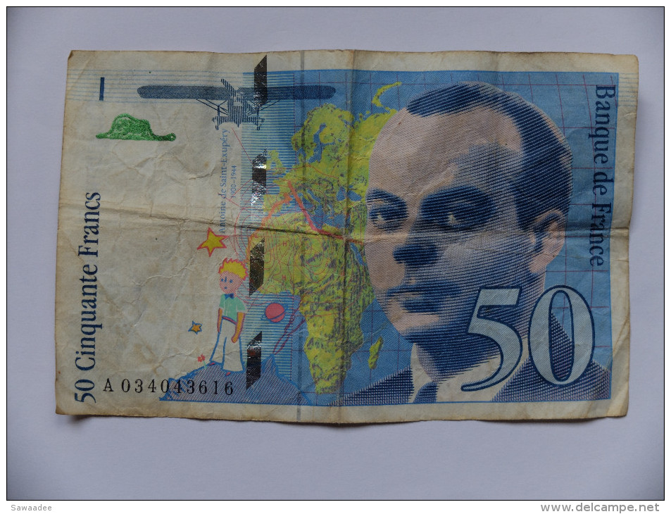 BILLET FRANCE - P.157 - 50 FRANCS - 1997 - ANTOINE DE ST EXUPERY - AVION - PETIT PRINCE - 50 F 1992-1999 ''St Exupéry''