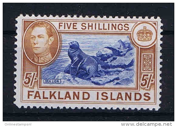 Falkland Islands: 1938  Mi 91 B Orange Brown  MH/* - Falkland