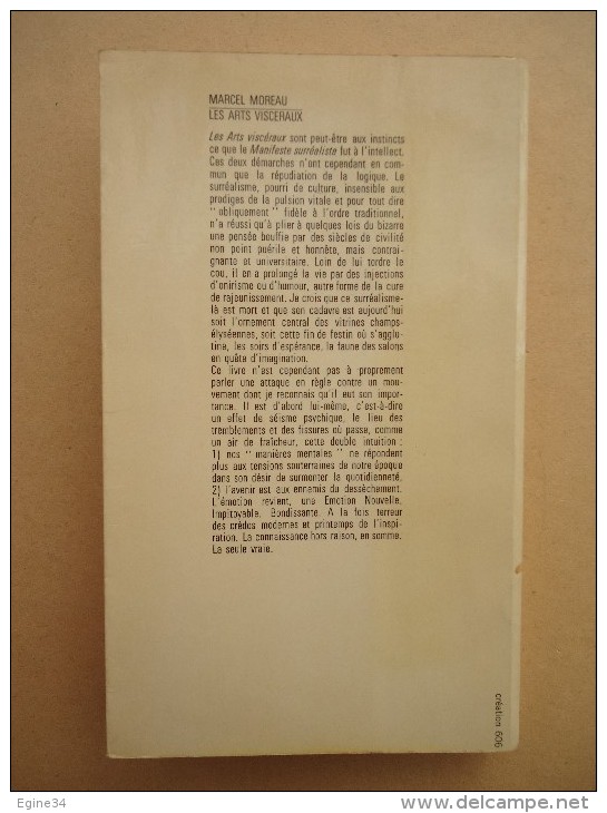 Belgique - Editions Bourgois - Marcel Moreau - Les Arts Viscéraux  - 1975 - - Auteurs Belges