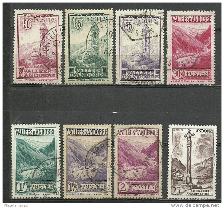 ANDORRA- CORREO FRANCES LOTE DE 8 SELLOS USADOS ALGUS LOS DIFICILES DE LA SERIE (S-6--C.12-14)) - Used Stamps