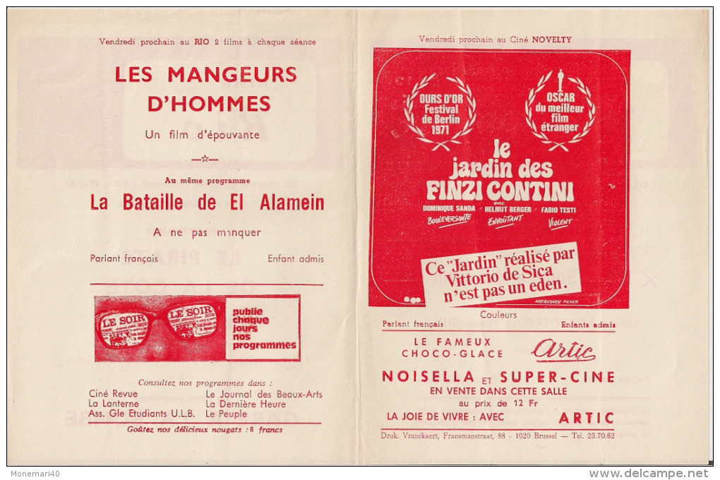 CINE RIO Et CINE NOVELTY (Etterbeek) ´LE PIRATE DE LA COTE' (1960) Et Autres. - Cinema Advertisement