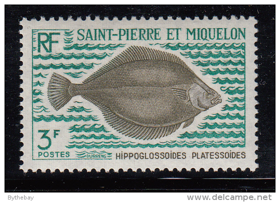 St Pierre Et Miquelon 1972 MNH Sc 420 3fr Hippoglossoides Platessoides - Ongebruikt