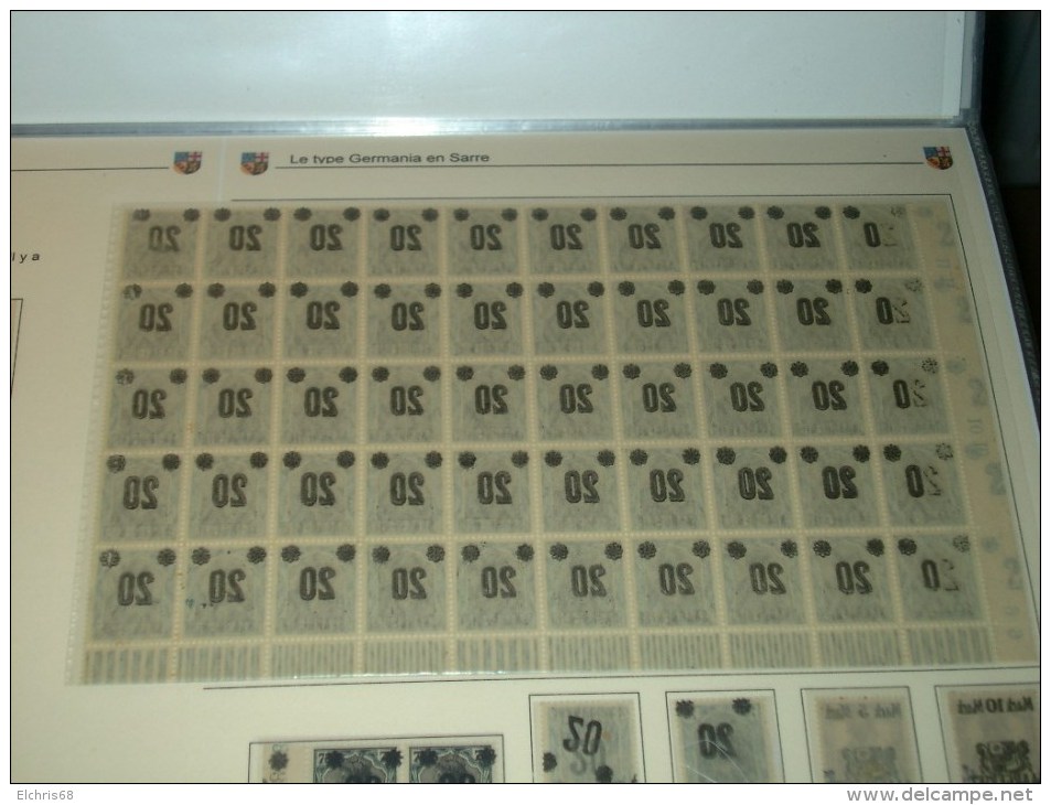 C3 Sarre Saargebiet Mi 50 Bloc De 50  Impression Verso - Unused Stamps