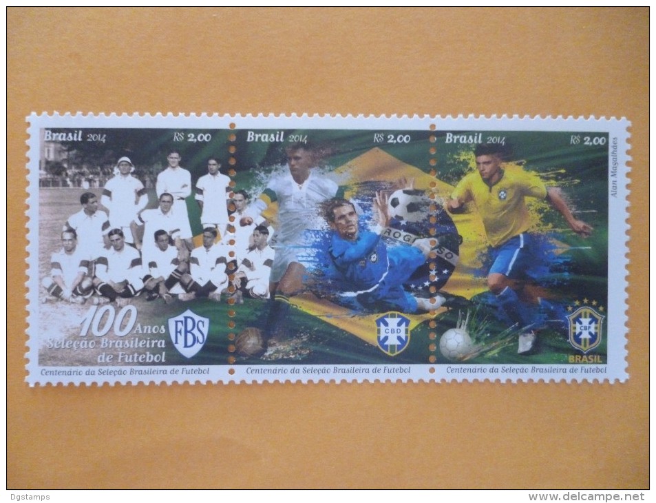 Brasil 2014 ** Centenario De La Seleccion De Futbol. CENTENARY OF THE BRAZILIAN SELECTION OF FOOTBALL. - Unused Stamps