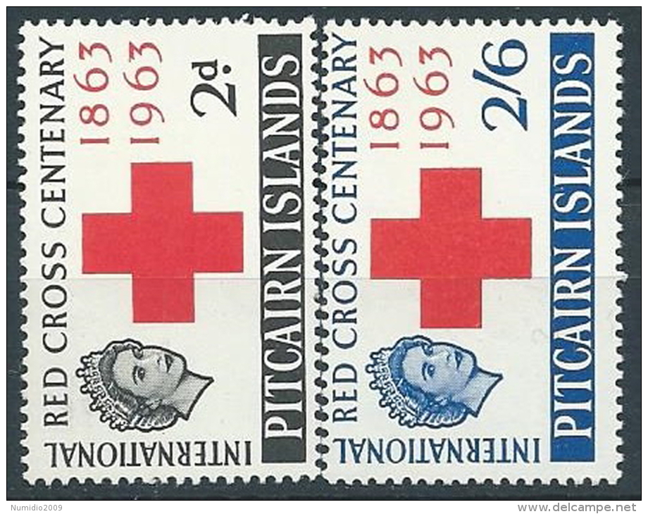 1963 COMMONWEALTH PITCAIRN CROCE ROSSA MNH ** - ED - First Aid