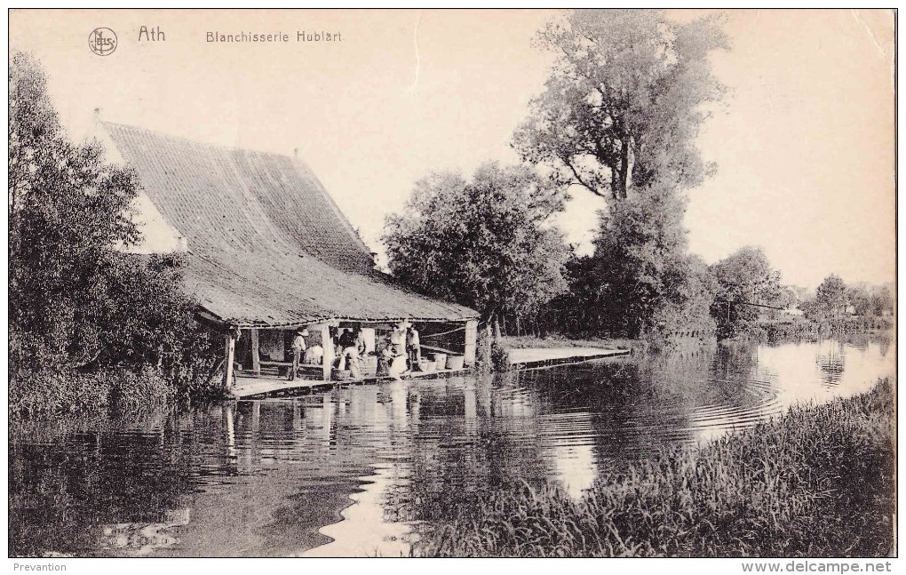 ATH - Blanchisserie Hublart - Carte Très Animée "Lavoir Sur La Dendre Certainement" - Ath