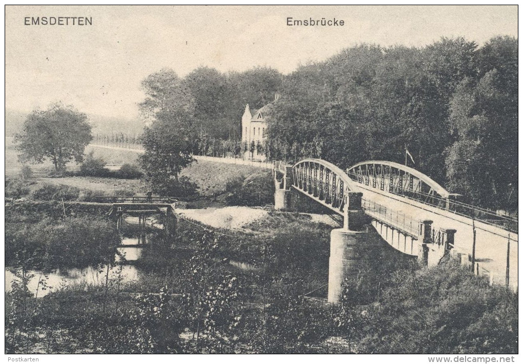 ALTE POSTKARTE EMSDETTEN EMSBRÜCKE EMS 1916 Brücke Ansichtskarte Cpa Postcard AK - Emsdetten